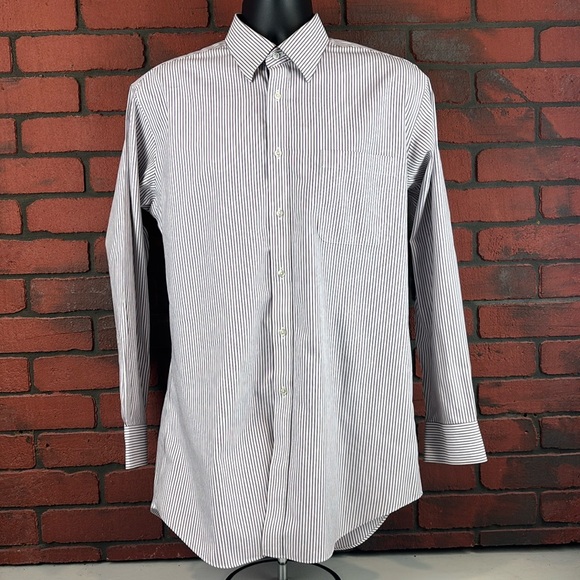 Paul Fredric Men's Striped Dress Shirt – Size 16/33 – Formal Office Preppy - Picture 1 of 7